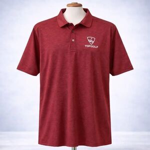 Top Golf Burgundy Purple Heather SS Polo Shirt Large L